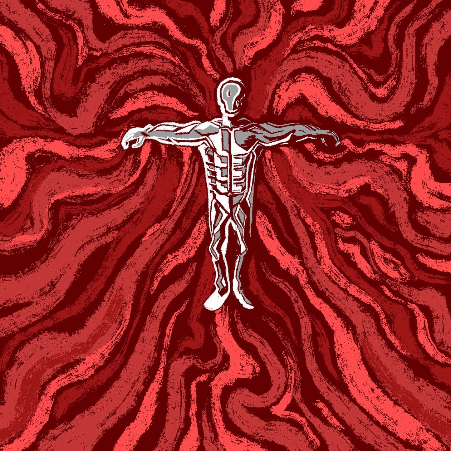 floating in red - Square Art Print