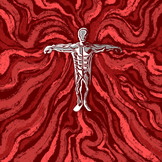 floating in red - Square Art Print